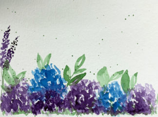 Kaart Bloemen paars en blauw