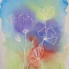 Kaart Bloemen wit op kleur