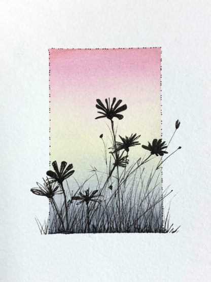 Kaart Bloemen silhouet