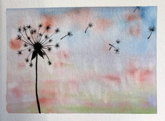 Kaart Paardenbloem silhouet