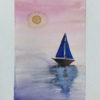 Kaart Zeilboot, zon, zee